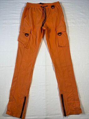 American Stitch Orange Men's Cargo Pants with Zip Ankles